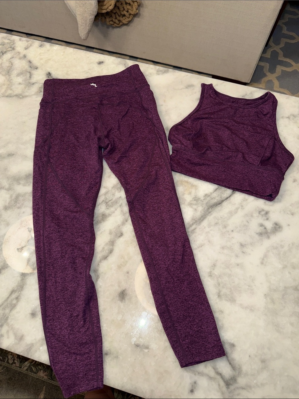 JoyLab High-Waist Purple Active Leggings & Crop Tank Set